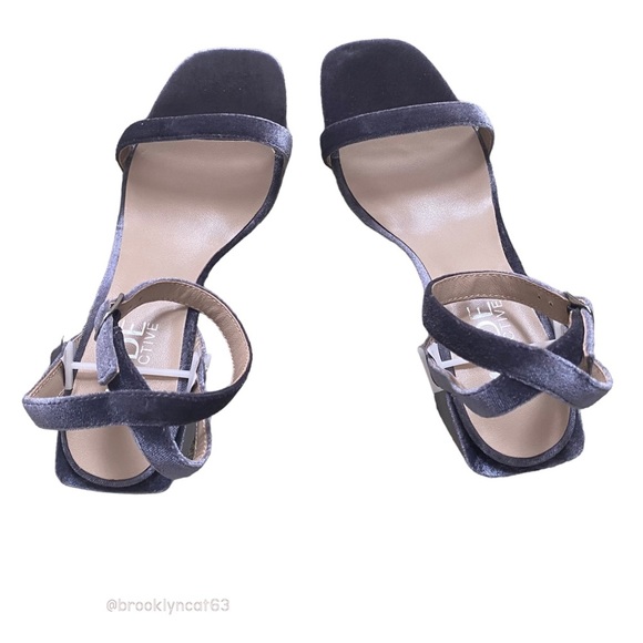 Mode Collective BLOCK PARTY SANDAL Open Toe Heels Velvet Gray 37 - Picture 7 of 15